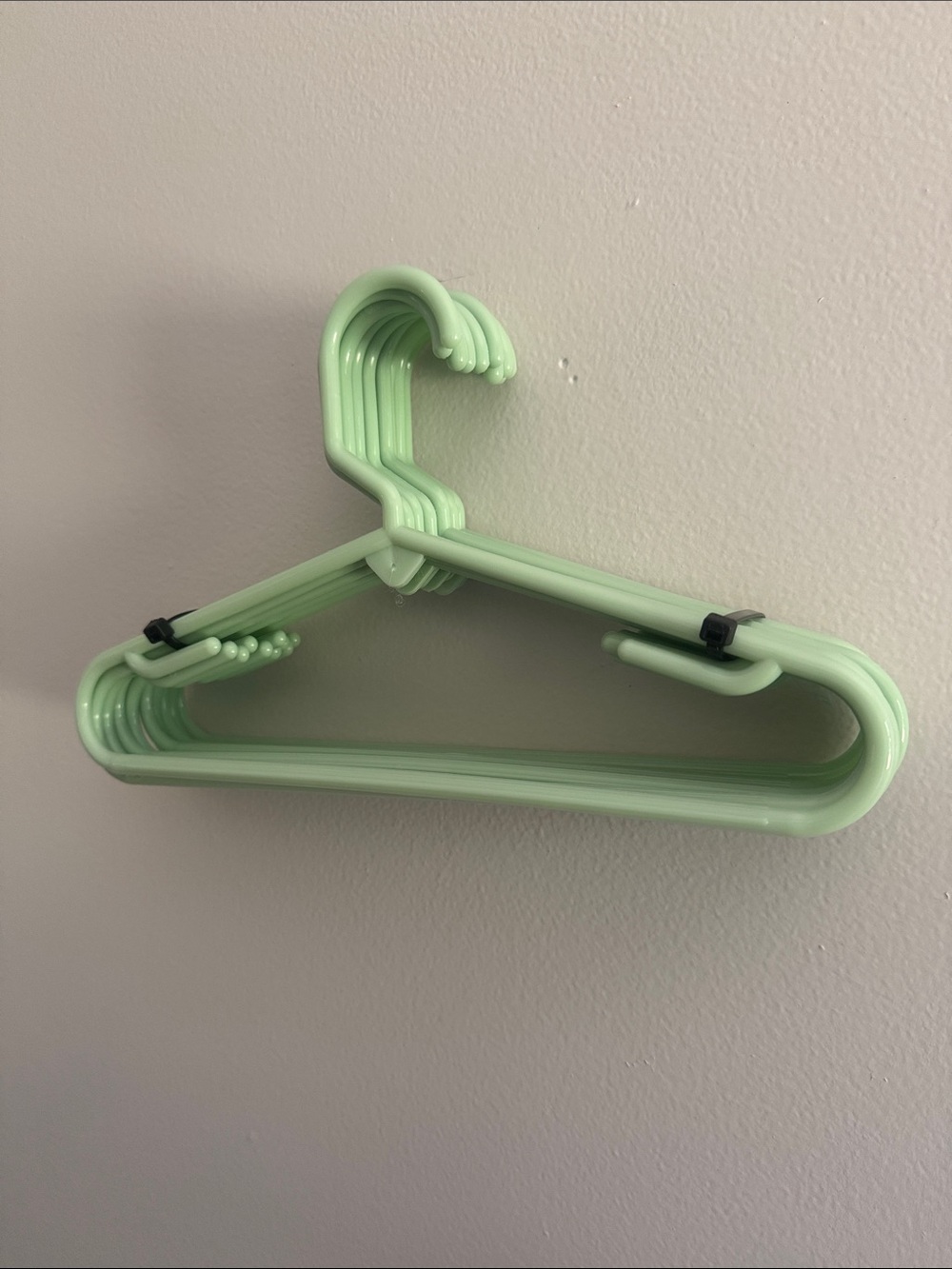 Set of 10 Mint Green Baby Plastic Clothes Hangers
